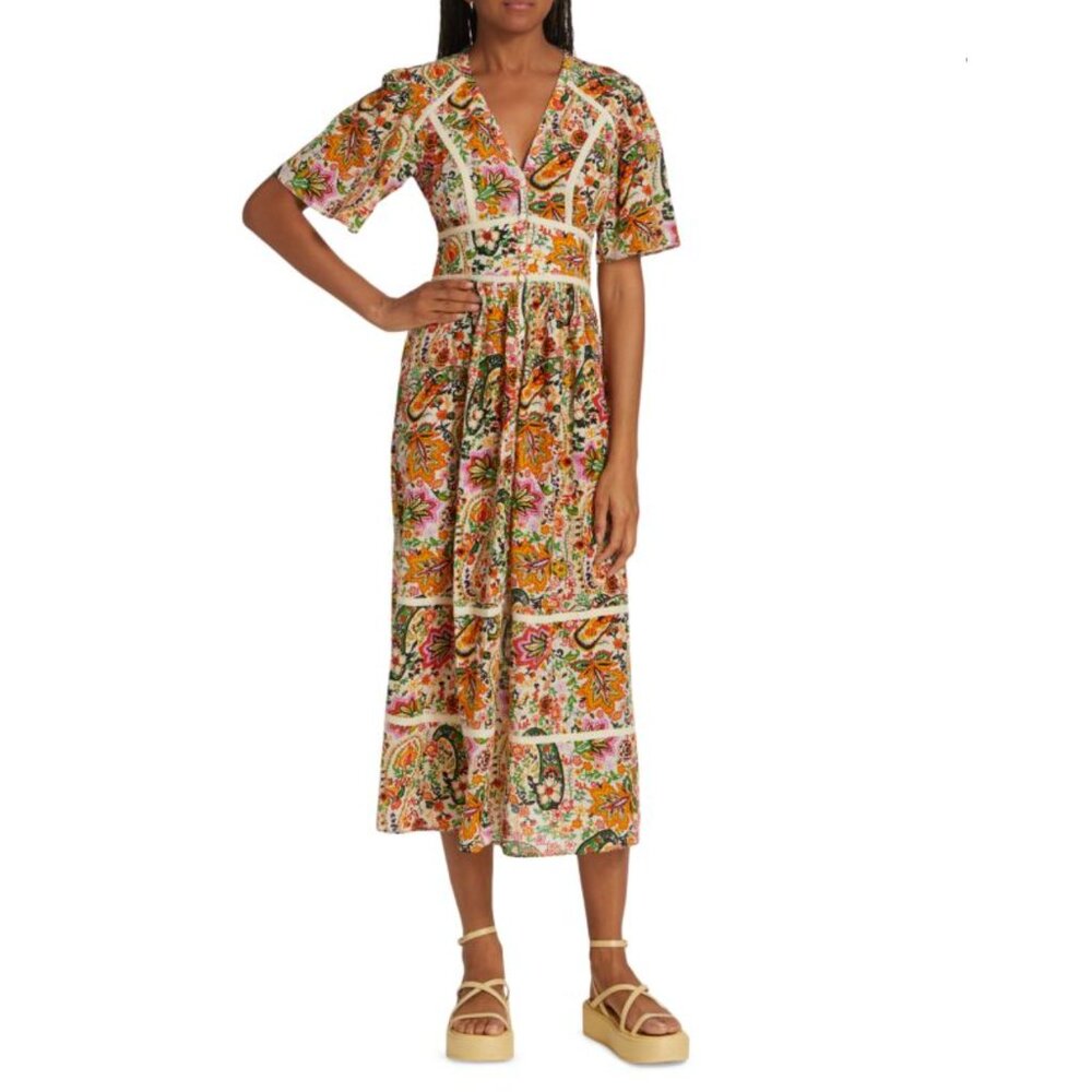 ba&sh Benja Paisley Maxi Dress, Women's S / US 4